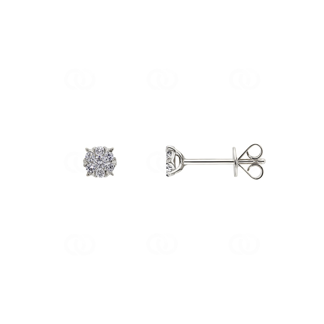 Ohrstecker 750/18 K Weissgold mit Diamanten 0.15 ct H/si
