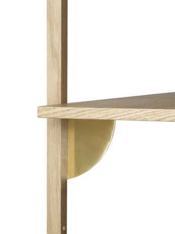 Ferm Living Sector Shelf wandplank single wide Natural Oak/Brass