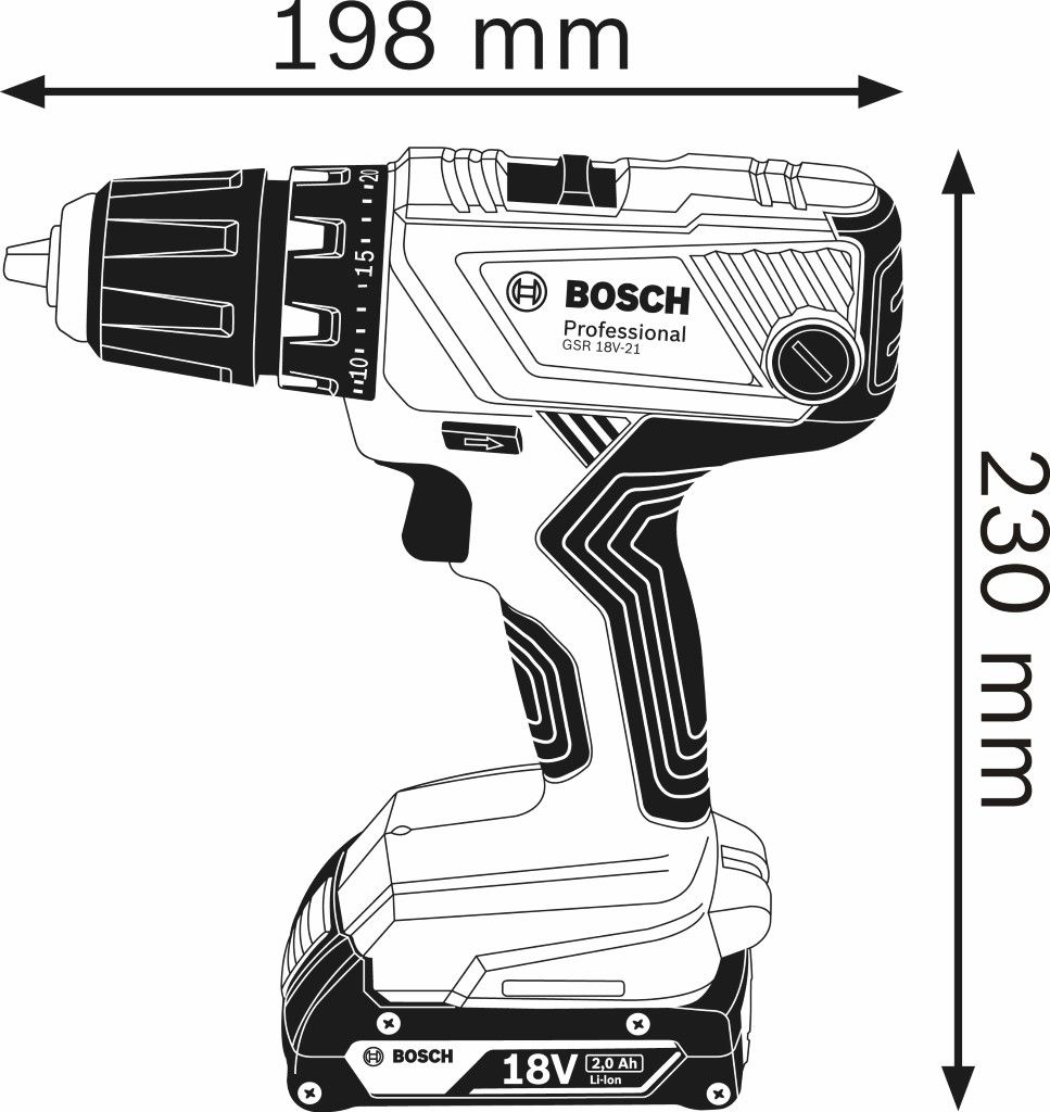 Bosch GSR 18V-21 Accu schroefboormachine  - 06019H1071