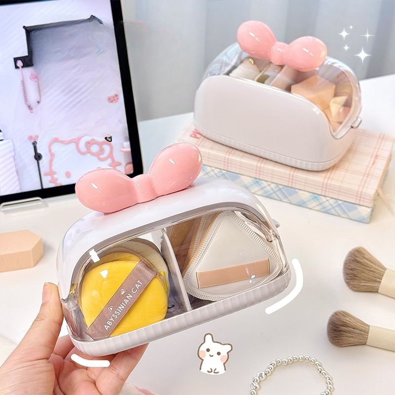 Yunikon - Plastic make-up opbergdoos / strik met zelfklevende decoratie / set