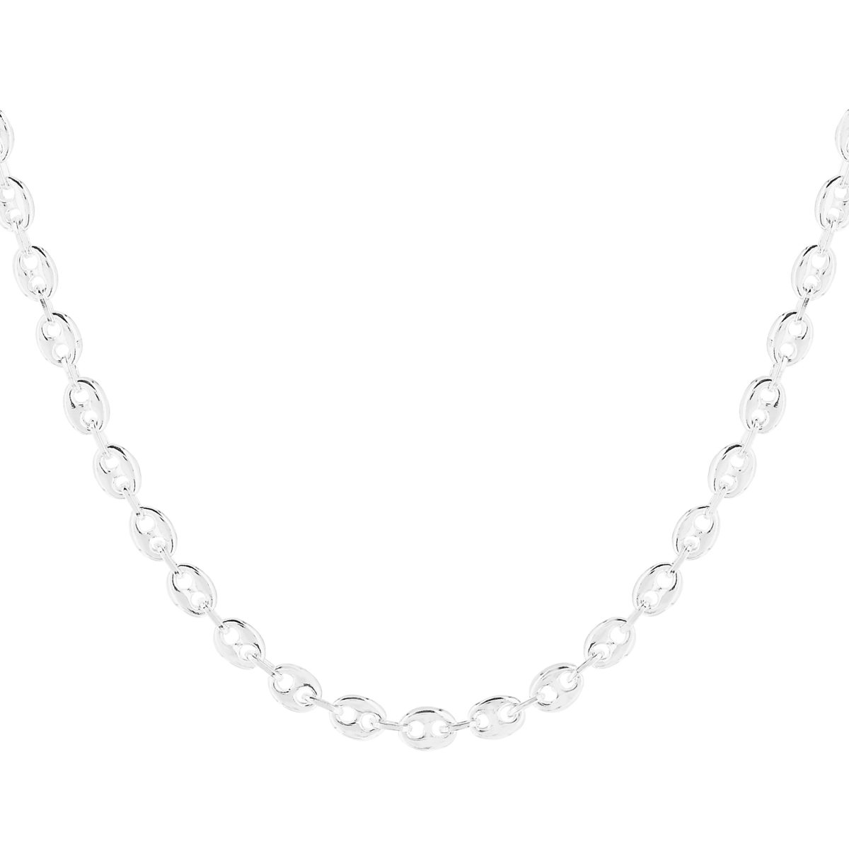 Collier argent 925 maille grain de café 42 cm