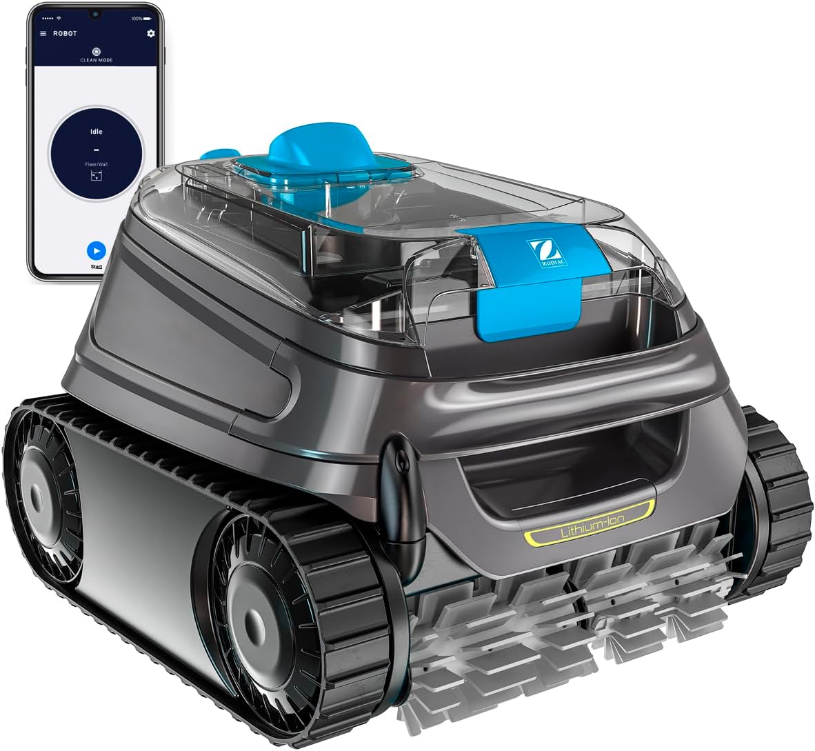 Zodiac Freedom CNX-Li 52 iQ: Kabelloser Poolreiniger bis zu 10x5m, reinigt Boden, Wände und Wasserlinie. Lithium-Akku, Ladestation, Feinfiltration und iAquaLink App-Konnektivität.