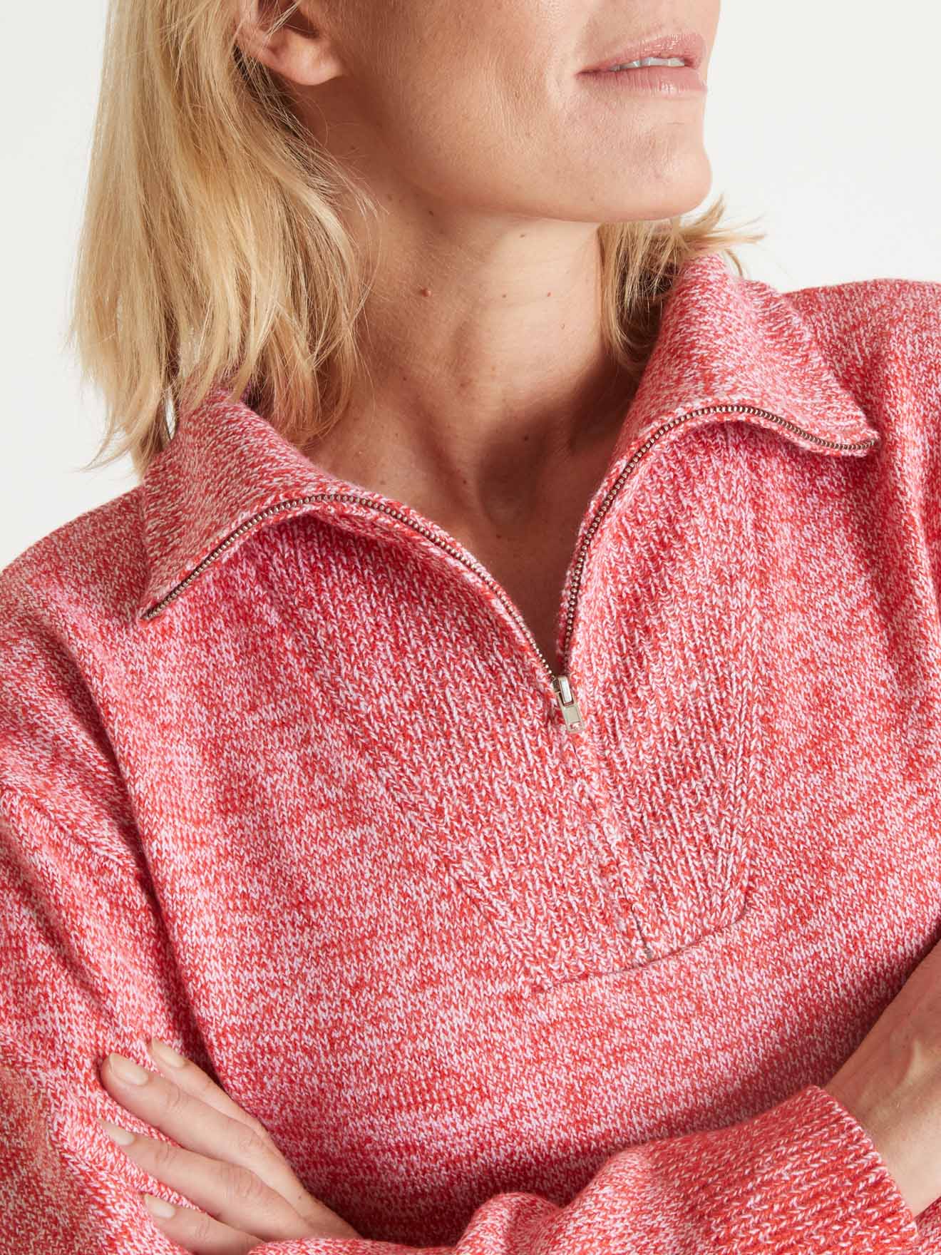 Pull col camionneur en maille chinée