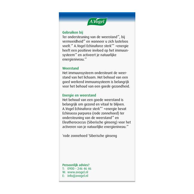 A.Vogel Echinaforce Sterk** Energie2*Tabletten 30 stuks