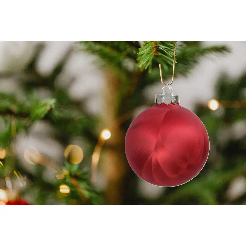 Othmar Decorations Luxe kerstballen - 16x -4 cm - rood -glas