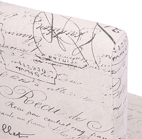 Mendler 2er-Set Esszimmerstuhl Littau, Stuhl Küchenstuhl - Textil mit Schriftzug, Creme, Beine Struktur - Eiche