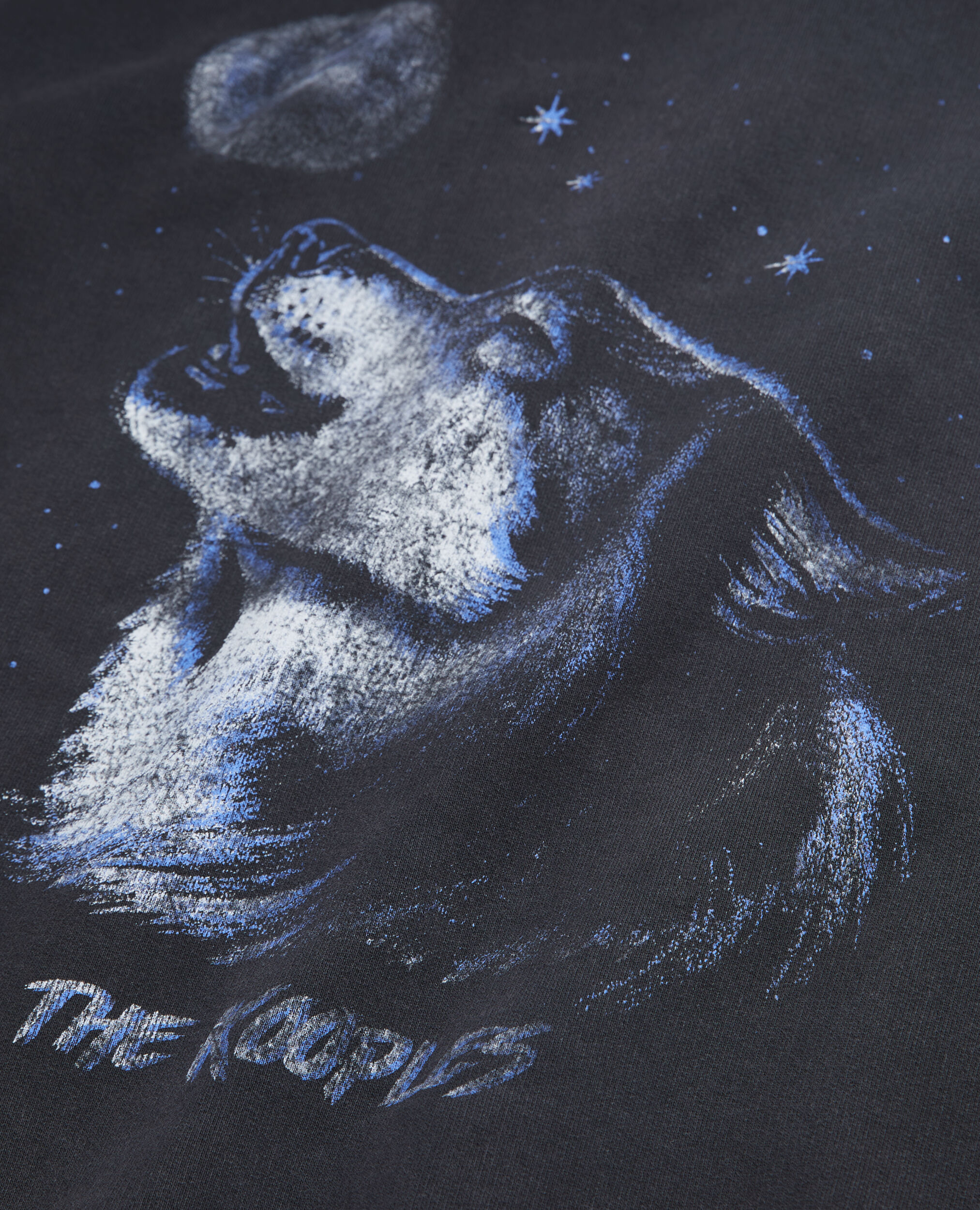 Sweatshirt noir avec sérigraphie Wolf