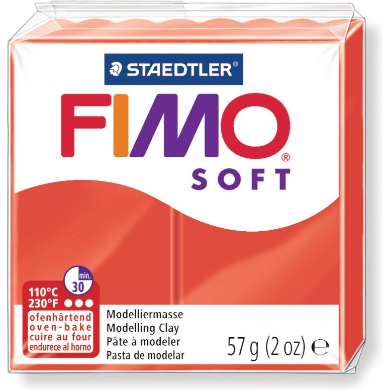 Pâte à modeler fimo soft coloris rouge pain 57g