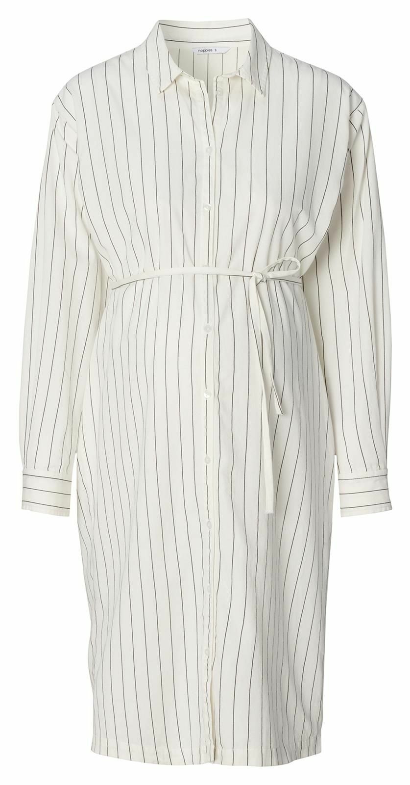 Noppies Maternity Jurk met voedingsfunctie Diego - Cream Thin Stripe
