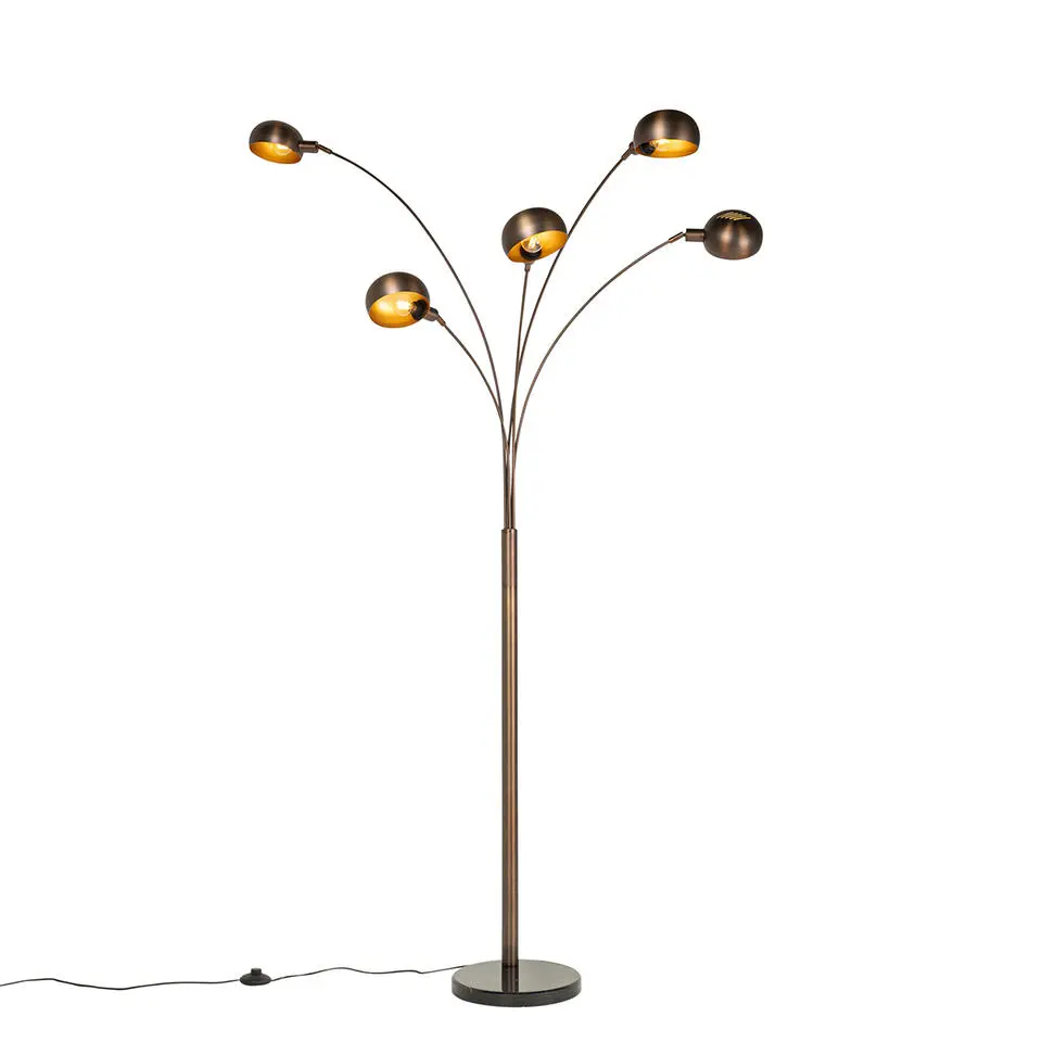 Qazqa vloerlampen sixties bruin e14