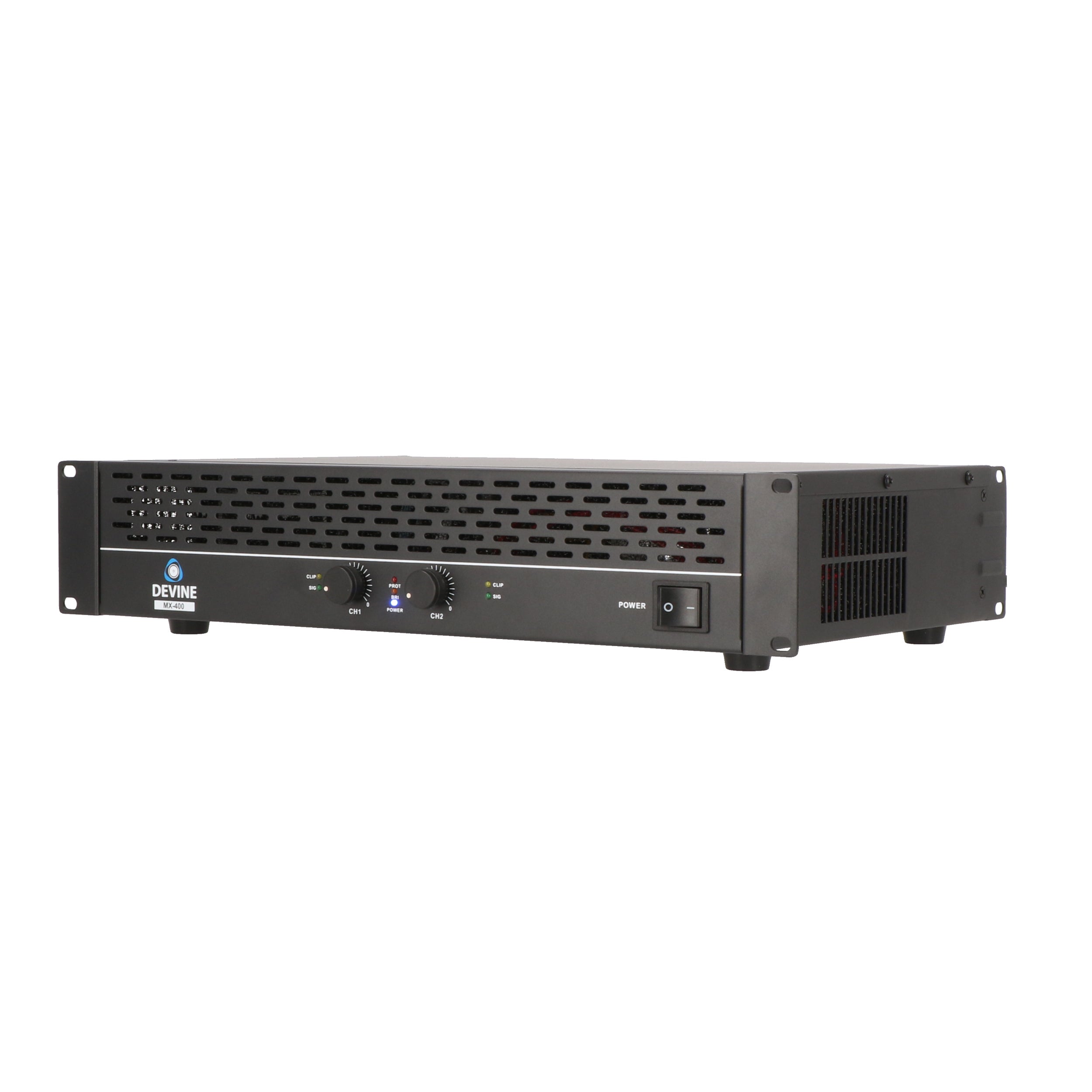Devine MX-400 2-kanaals PA-eindversterker 2x 200W @ 8 Ohm