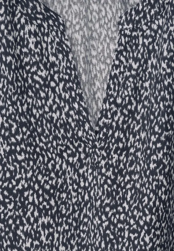Shirtbluse mit Minimalprint - deep blue