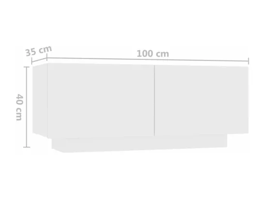 Meuble TV Blanc 100x35x40 cm Aggloméré