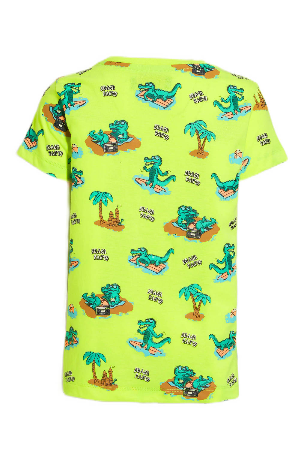 Orange Stars T-shirt Milo met all over print geel