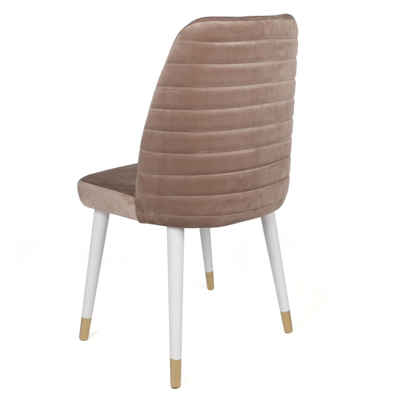 Wooden Art 2 Chaises Hugo beige/blanc/doré - 47x86x45 cm