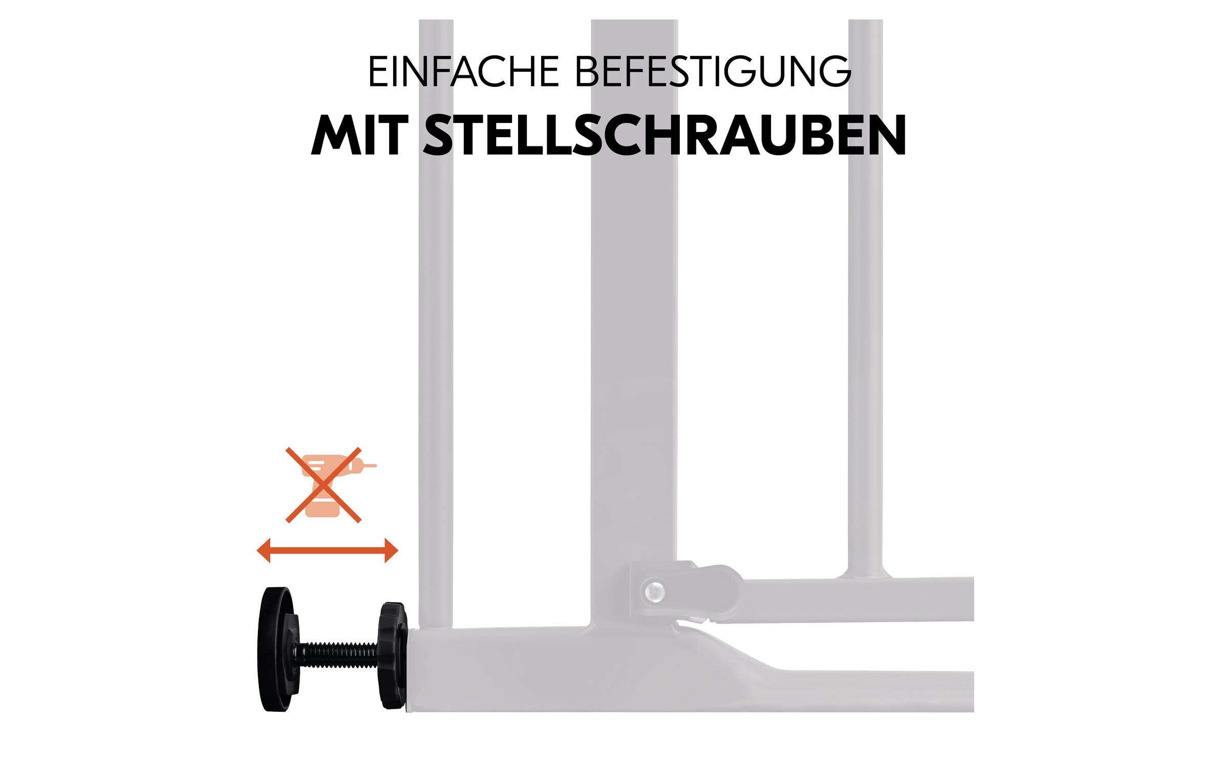 Türschutzgitter Clear Step 2 Schwarz 75 cm - 80 cmBarrierefreies, manuell schliessendes Tür- und Treppenschutzgitter-Set
