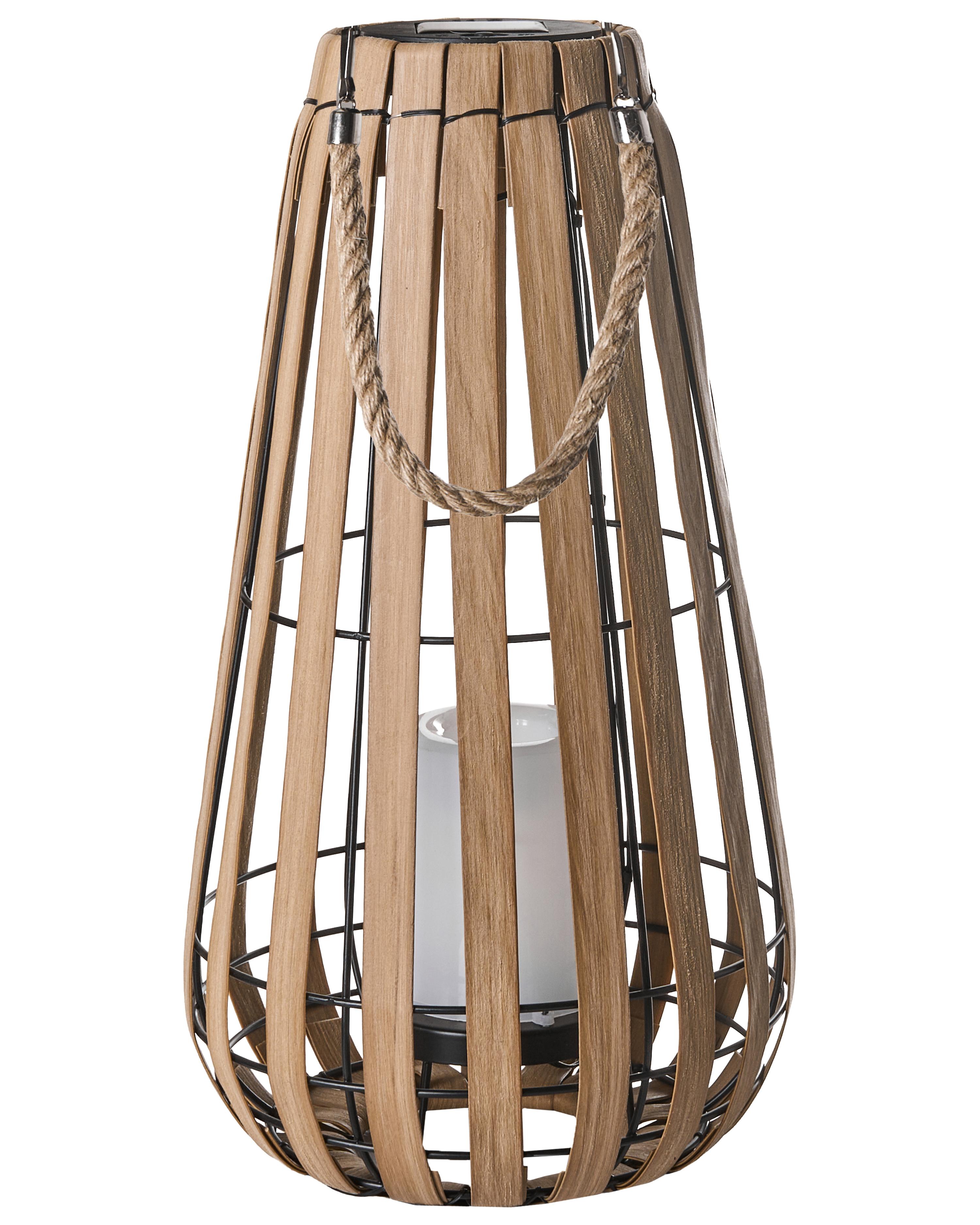 Lantaarn op zonne-energie MATETSI 58 cm Lichtbruin