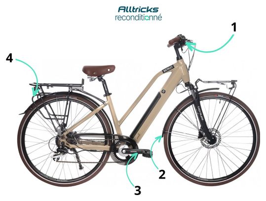 Vélo de Ville Électrique Bicyklet Camille Shimano Acera/Altus 8V 504 Wh 700 mm Beige Ivoire - Produit Reconditionné