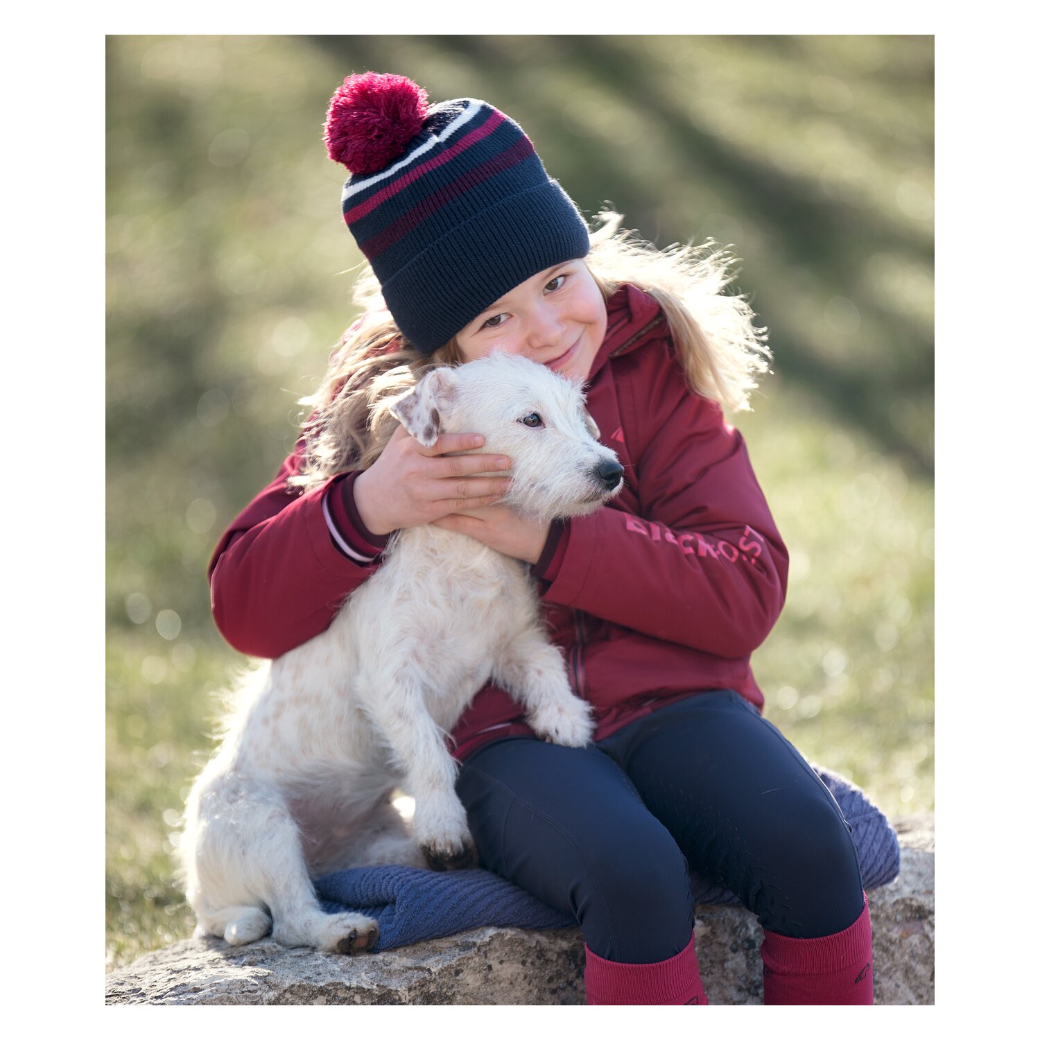 black forest Strickmütze mit Bommel  - navy/cherry - Einheitsgröße
