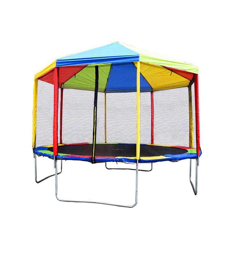 (Ø305cm) Trampolin Regenschutz UV-Beständige Abdeckplane Trampolin Dach - Bunt
