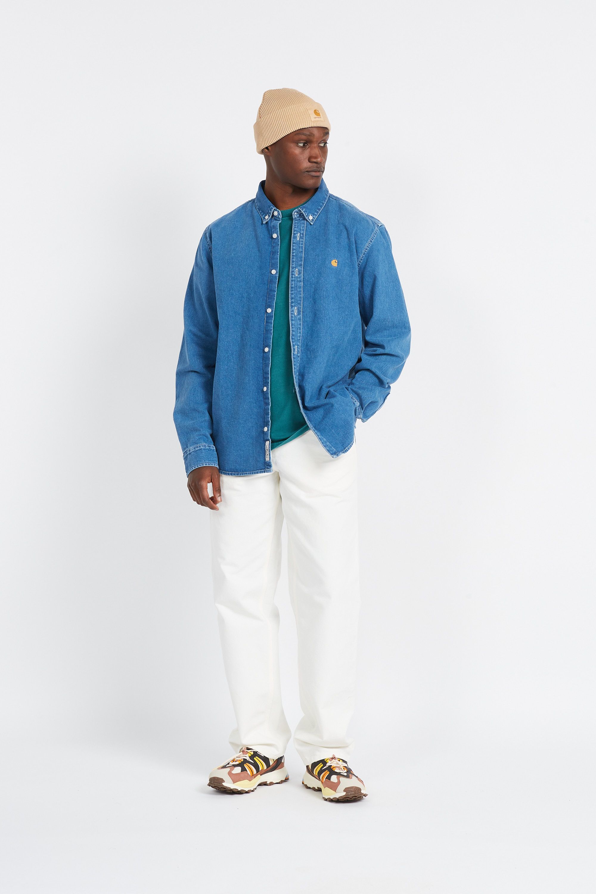 CARHARTT WIP Chemise L/S Weldon Bleu