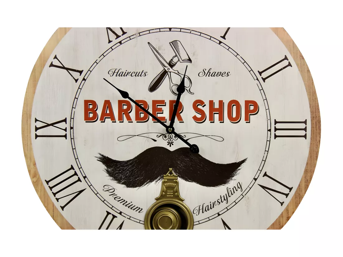 Horloge ancienne balancier barber shop Bois Blanc - Décoration d'Autrefois