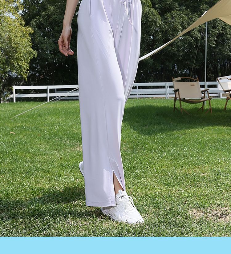 FAYE - High Rise Plain Wide Leg Sweatpants