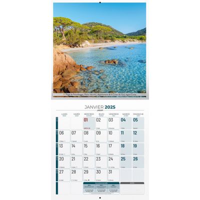 Calendrier illustré BOUCHUT 30 x 30 cm BELLES REGIONS DE FRANCE SUD 70 %