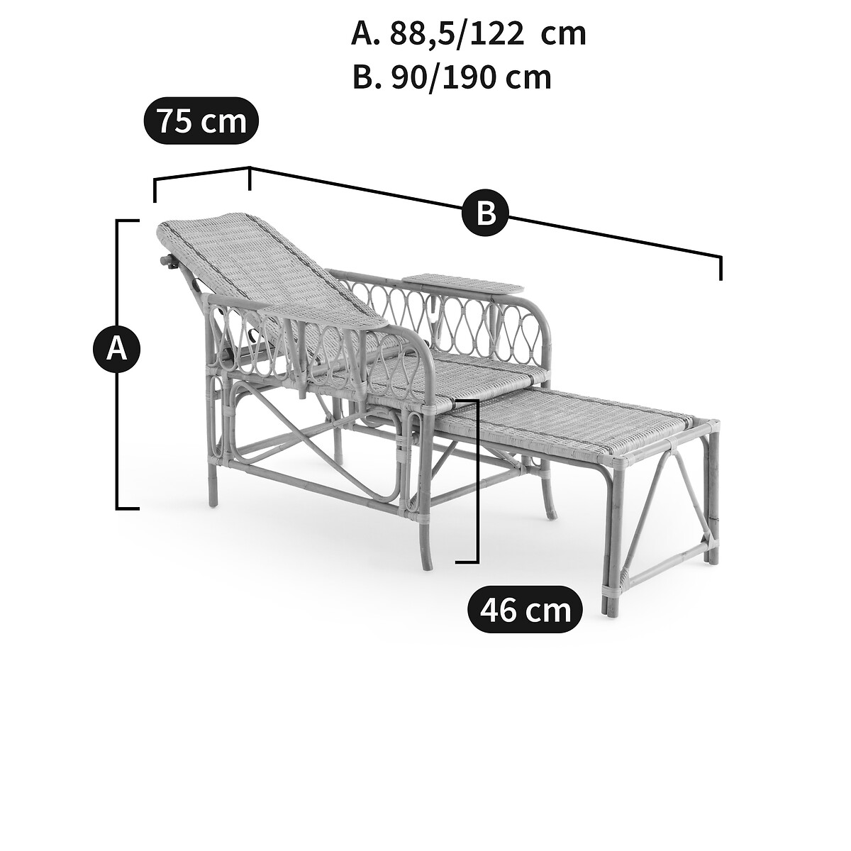 LA REDOUTE INTERIORS<br>Poltrona de relaxamento em rattan, Minika
