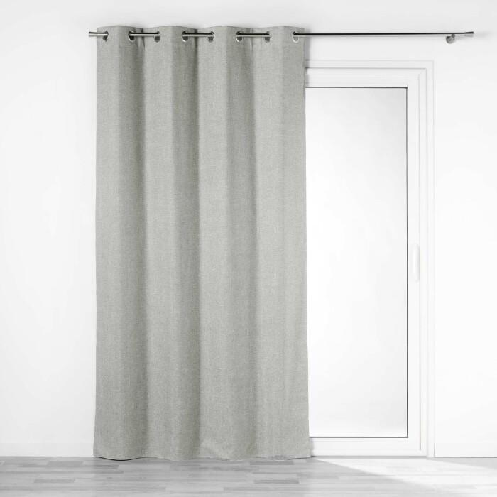 RIDEAU OEILLETS 140X260CM 100 OCCULTANT CREPUSCULE GRIS