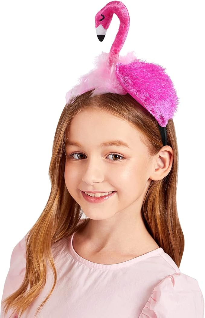 Kinder Flamingo Haarreif Fasnacht Kostüm Zubehör Motto Party Accessoire Foto Requisite - Pink