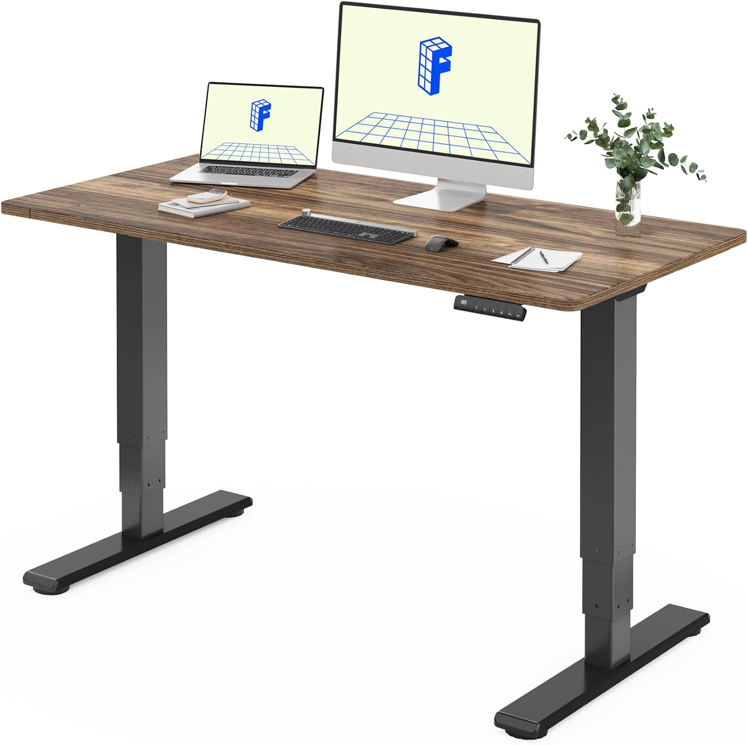 FLEXISPOT Höhenverstellbarer Schreibtisch elektrisch 140×80 cm mit Dualmotor & 3-stufigem Gestell – Ergonomischer Standing Desk für Büro & Home Office, 100 kg Tragkraft, leise