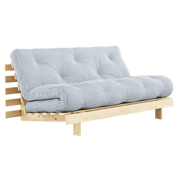 Karup Design - Roots Schlafsofa, 160 x 200 cm, Kiefer natur / beach blue