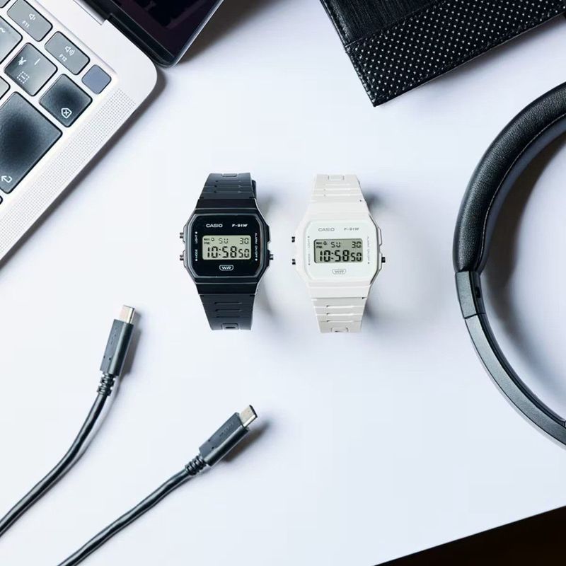 Casio - F-91 - Digitaal Horloge - Zwart - Biobased Hars