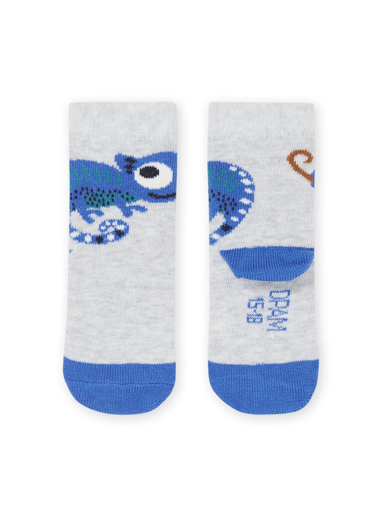 Chaussettes gris chiné à motif caméléon
