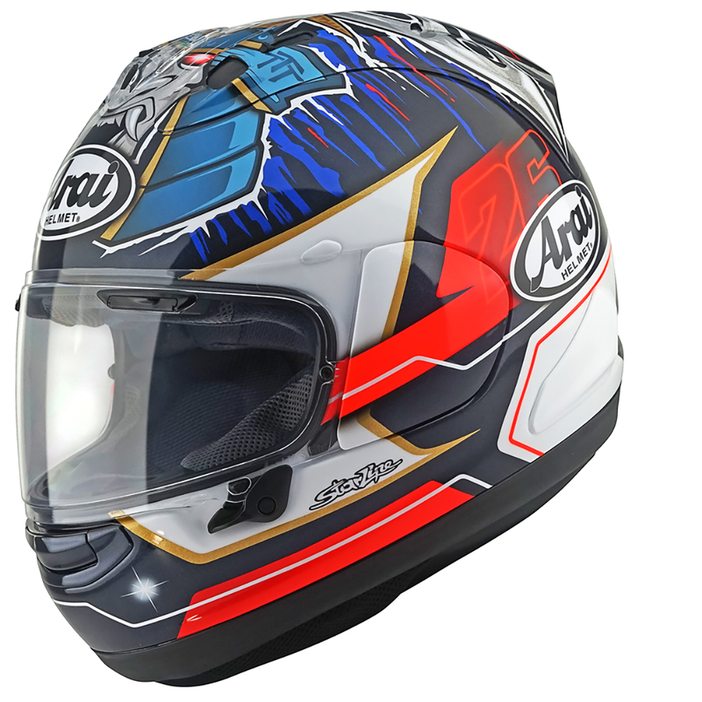 Arai - Casque RX-7V Evo Replica Pedrosa Shogun Noir / Blanc / Rouge / Bleu Clair