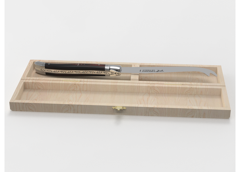 Couteau à fromage Laguiole avec un manche en bois de fer et mitres en acier inoxydable