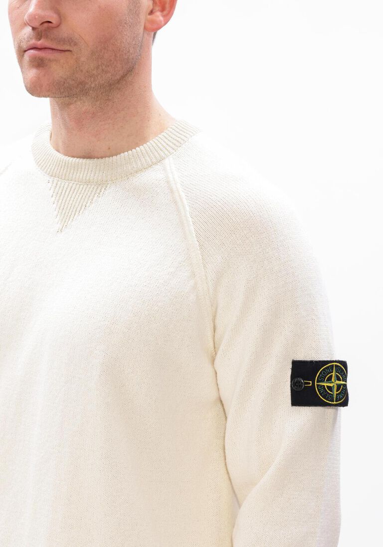 ecru stone island trui crew neck s01d3