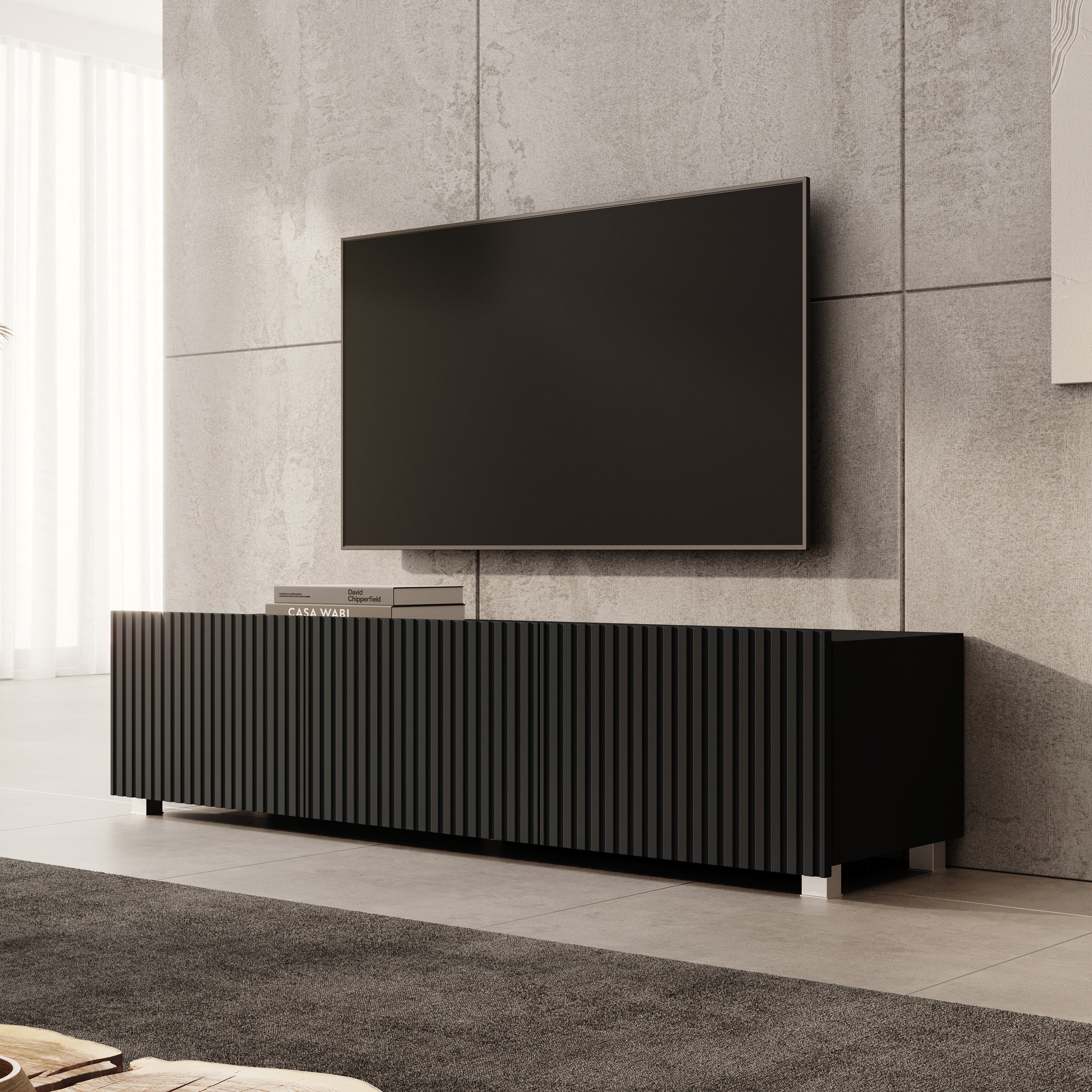 Kenderes - TV-Meubel - Zwart - 150x41x38 cm