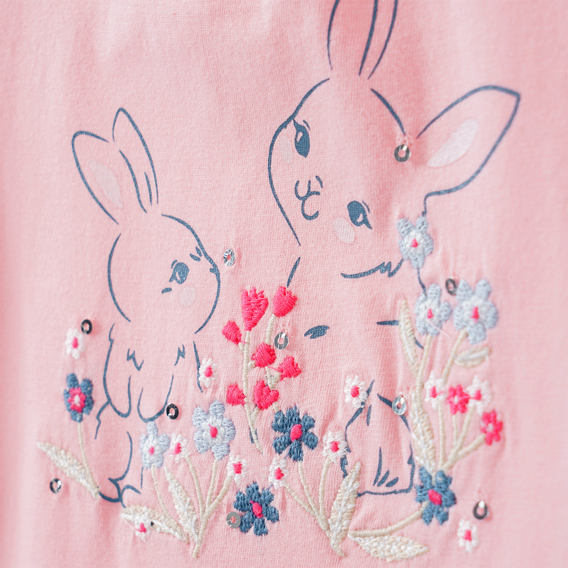 Topolino Mädchen T-Shirt mit Stickerei rosa