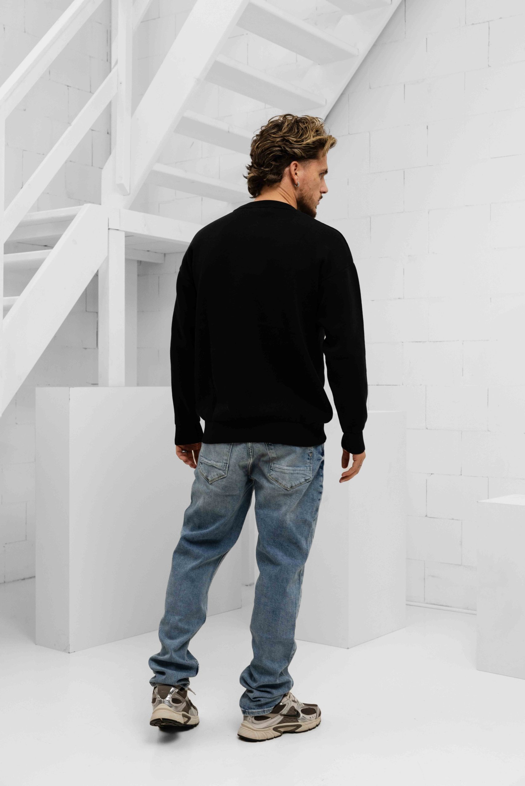 Malelions Oversized Emblem Knitted Sweater Heren Zwart