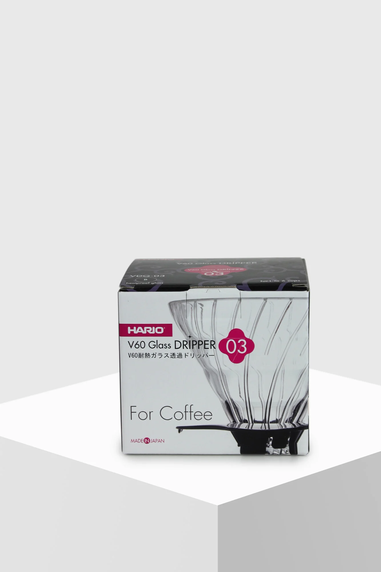 Hario V60 Glass Coffee Dripper 03 Kaffeefilter (Handfilter) schwarz