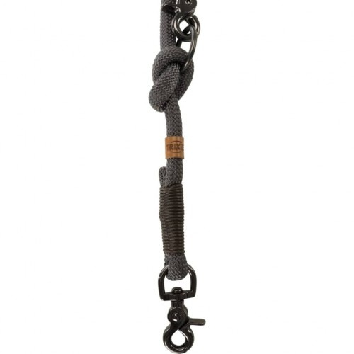 Guia para cães com argolas de metal, cinza