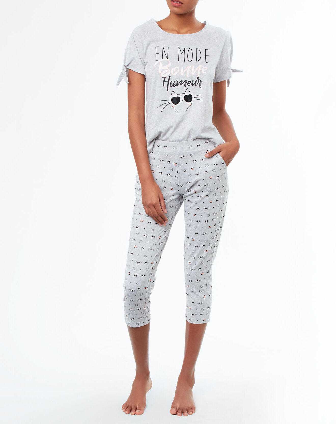 Etam Haut de pyjama Delay à motif gris