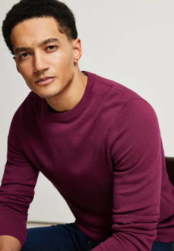 Softer Mouliné Pullover - sangria red