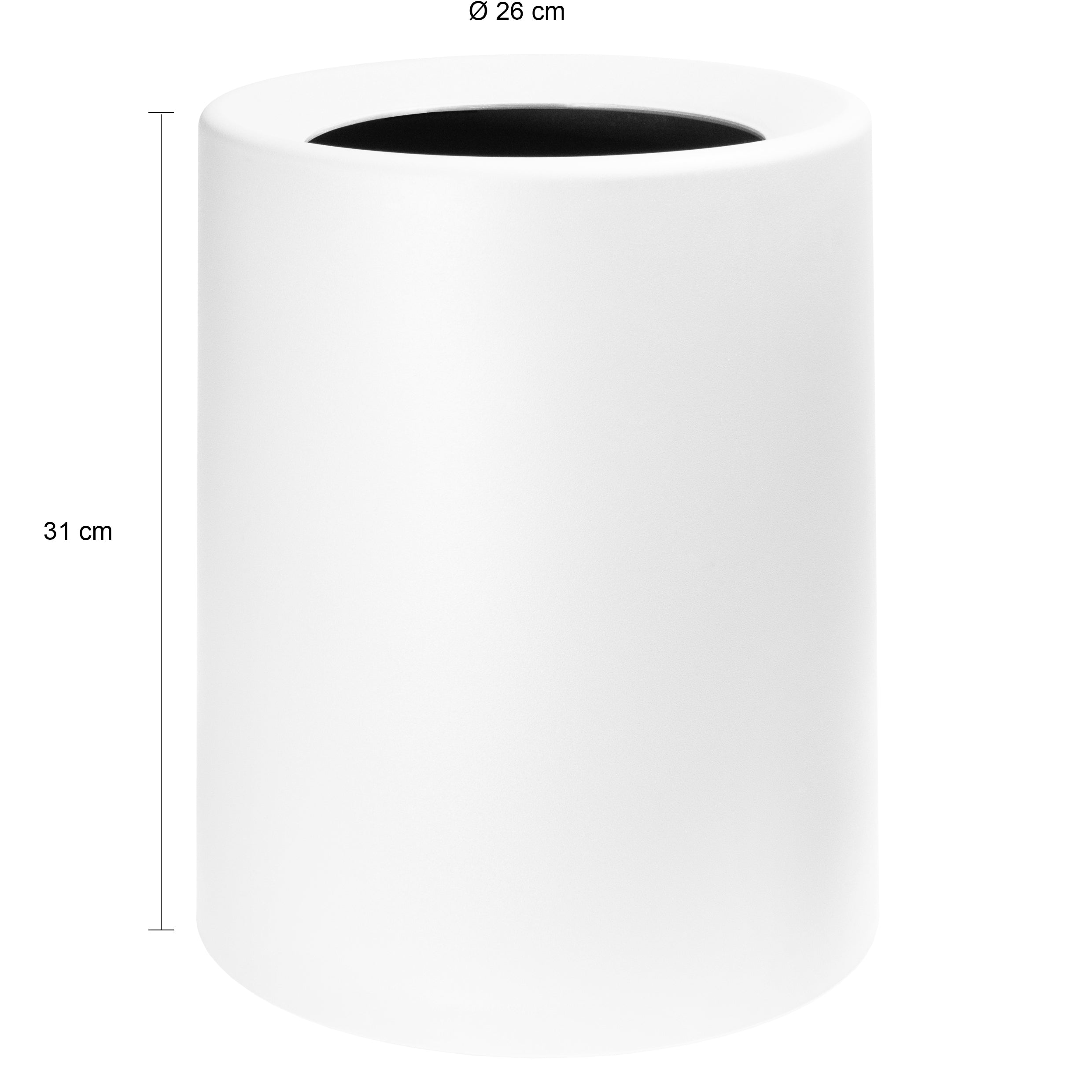 QUVIO Prullenbak plastic met binnenemmer - 12 L - Wit