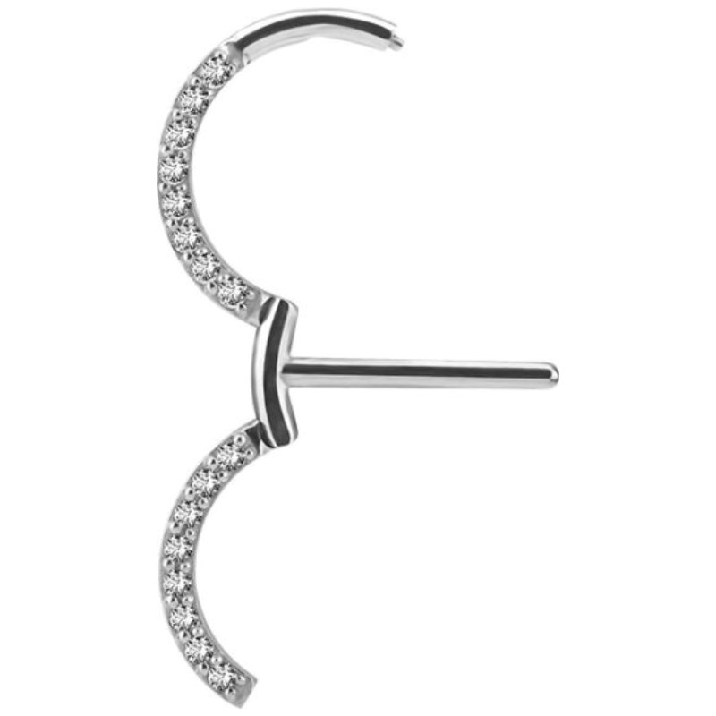 Piercing téton à charnière avec zircons