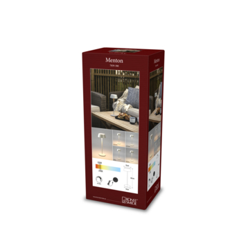 KonstSmide tafellamp Menton 2,9 W oplaadbare LED verlichting zilver