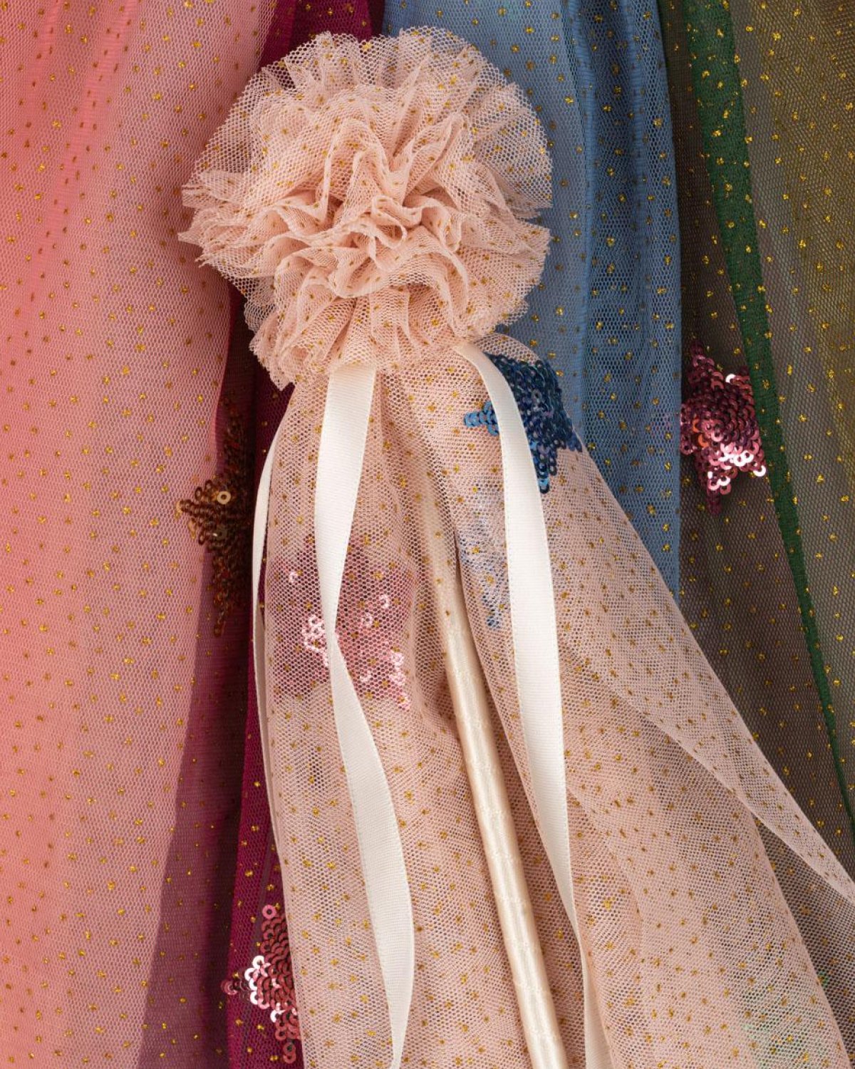 Kostyme m/ Glitter Paljetter – Kappe og Stav | Glitter Rainbow Costume