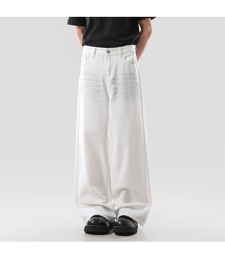 VEAZ - Hoge taille gerimpelde wijde jeans